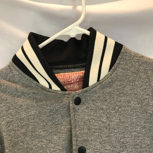 Brooklyn Cloth Mfg Co Trademark Varsity Jacket Women's Sz Small Snap Front Gray - Picture 4 of 7